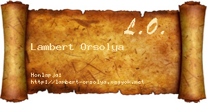 Lambert Orsolya névjegykártya