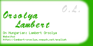 orsolya lambert business card